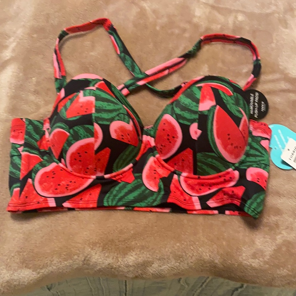 Torrid watermelon swim top only size 0